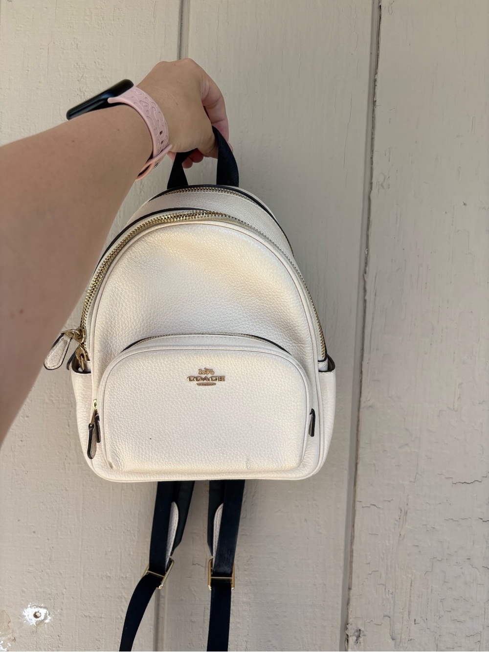 Coach White Leather Mini Backpack